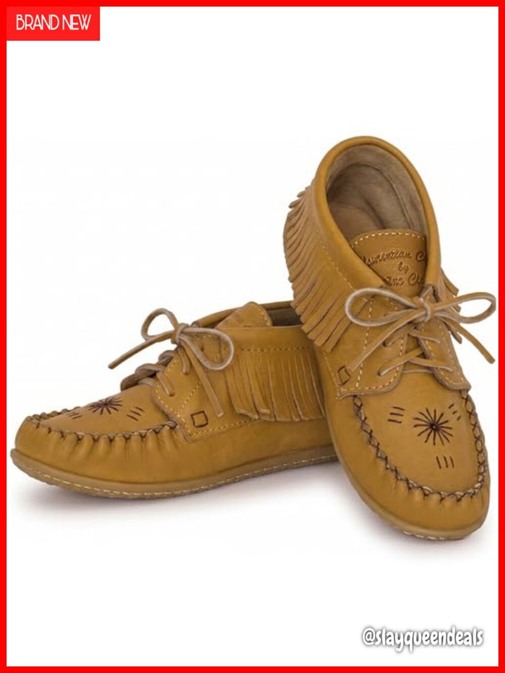 Mocc Ankle Boots Leather Flat Moc Toe Lace-Up Inca Embroidery Women